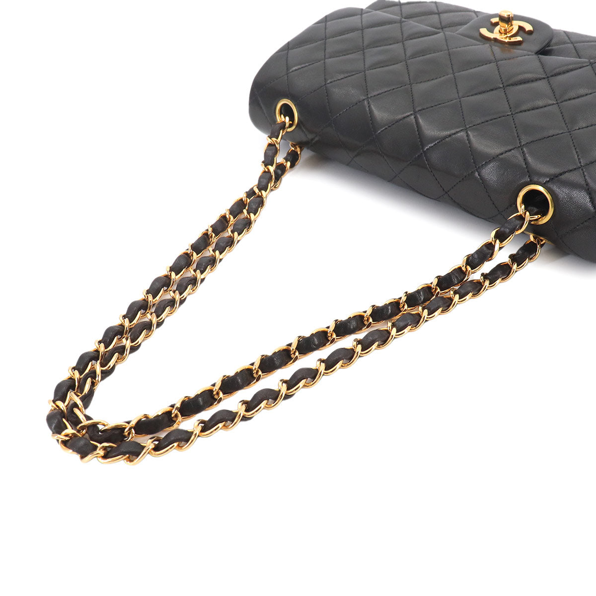Matelasse 25 Chain Shoulder Bag Leather Black A01112 Vintage