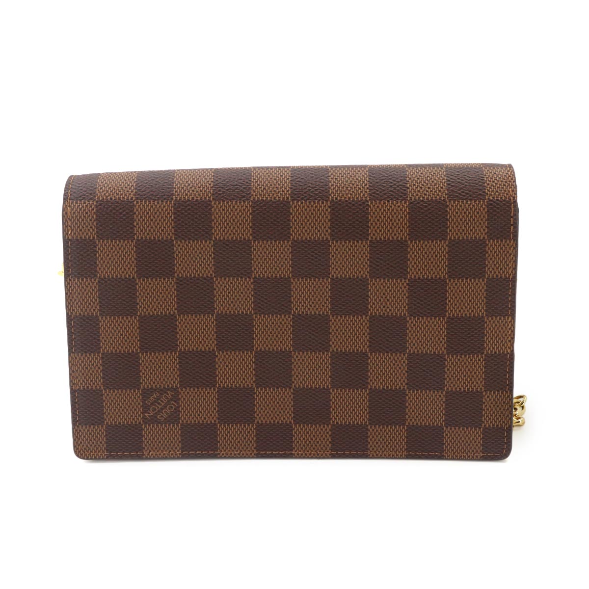 Damier Vavin Chain Long Wallet Ebene White Pink N60237