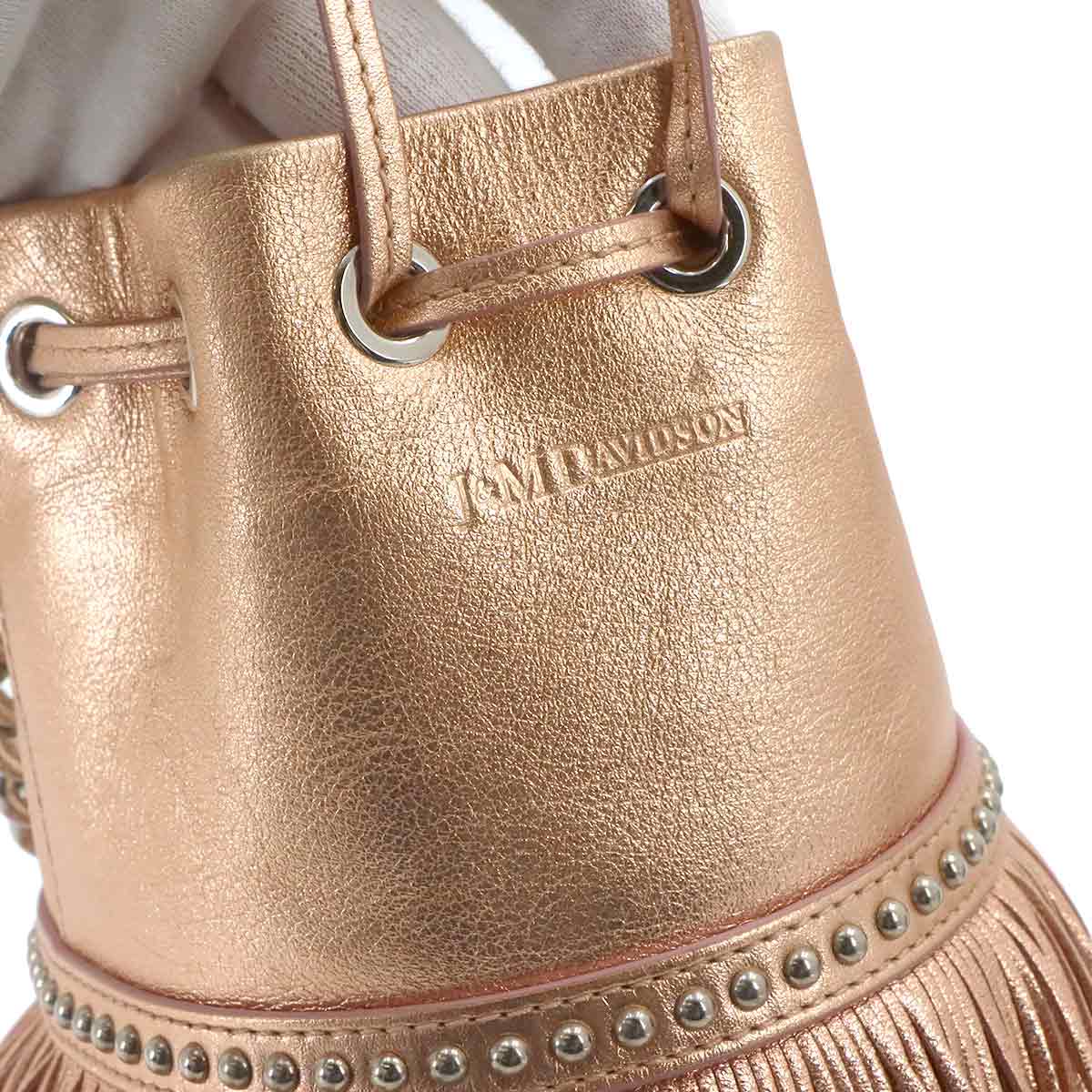 Carnival Fringe Drawstring Shoulder Bag Metalic pink