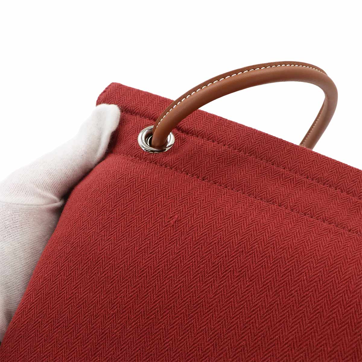Sac Aline MM Shoulder Bag Toile Chevron Swift Rouge H Gold