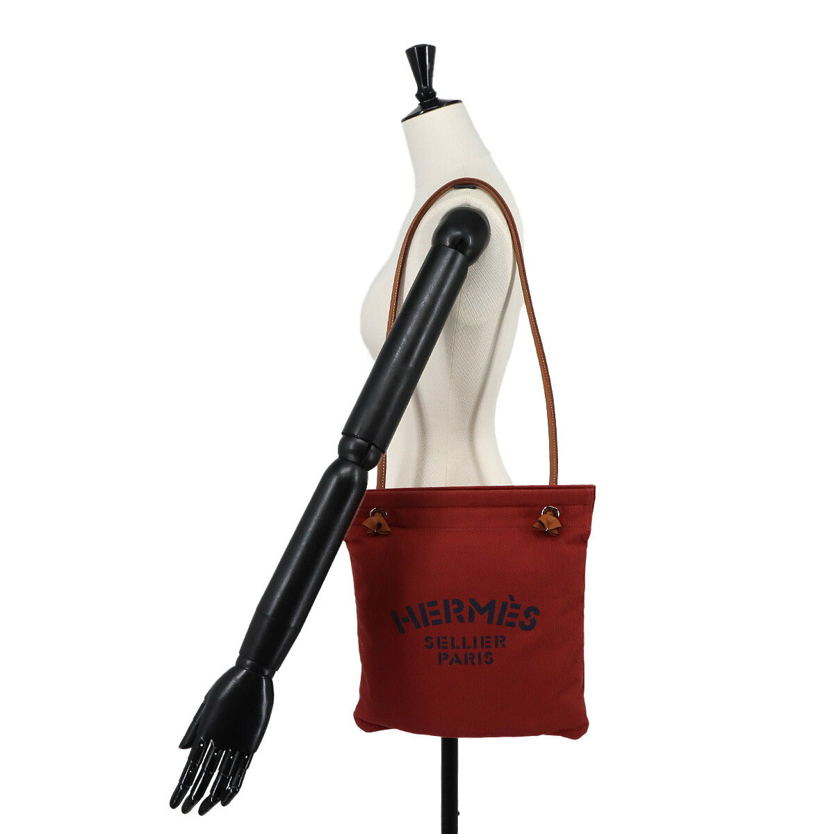 Sac Aline MM Shoulder Bag Toile Chevron Swift Rouge H Gold