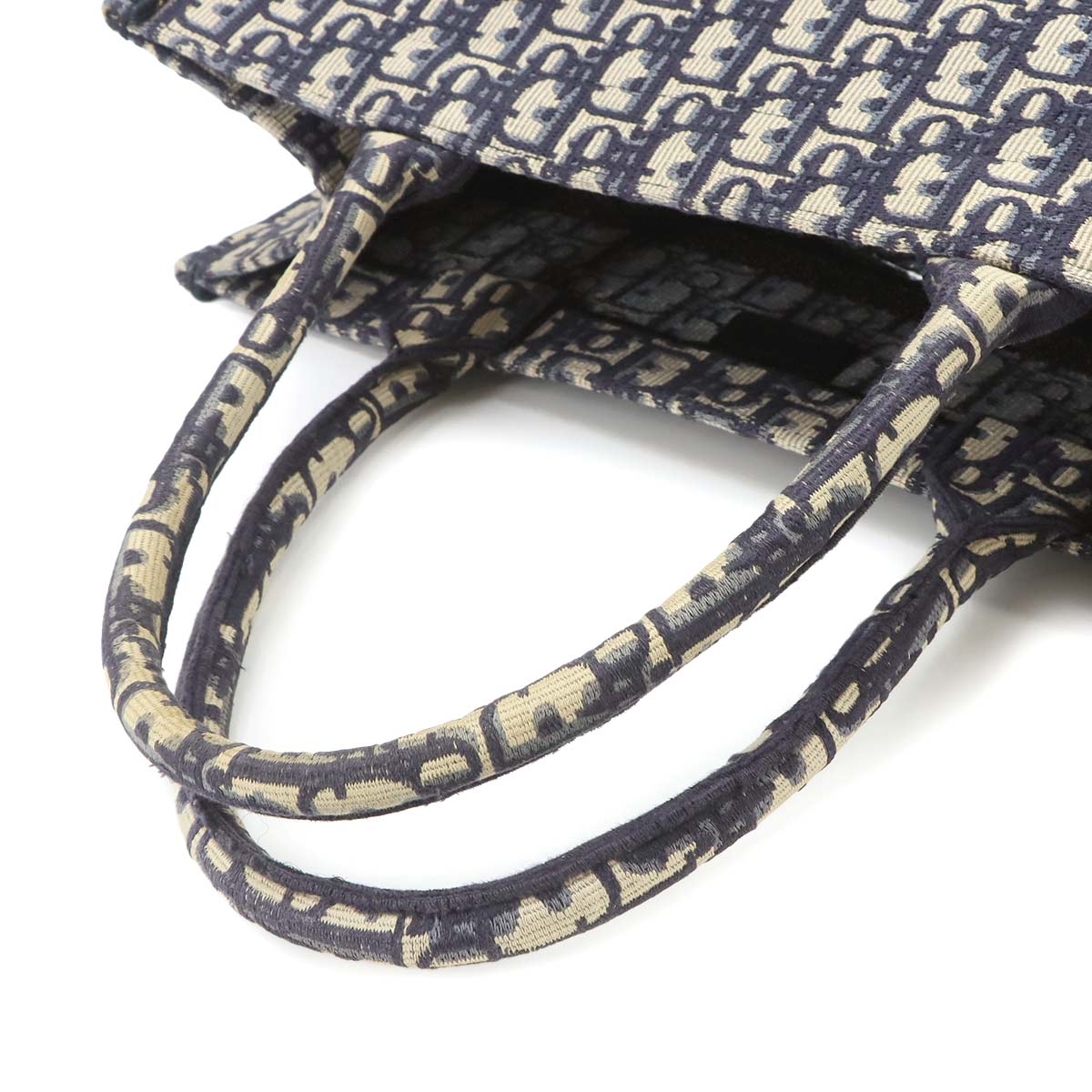 Oblique Book Tote Medium Bag Canvas Navy M1296ZRIW