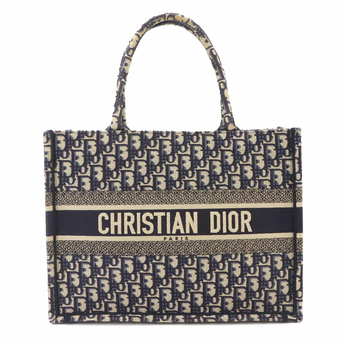 Oblique Book Tote Medium Bag Canvas Navy M1296ZRIW