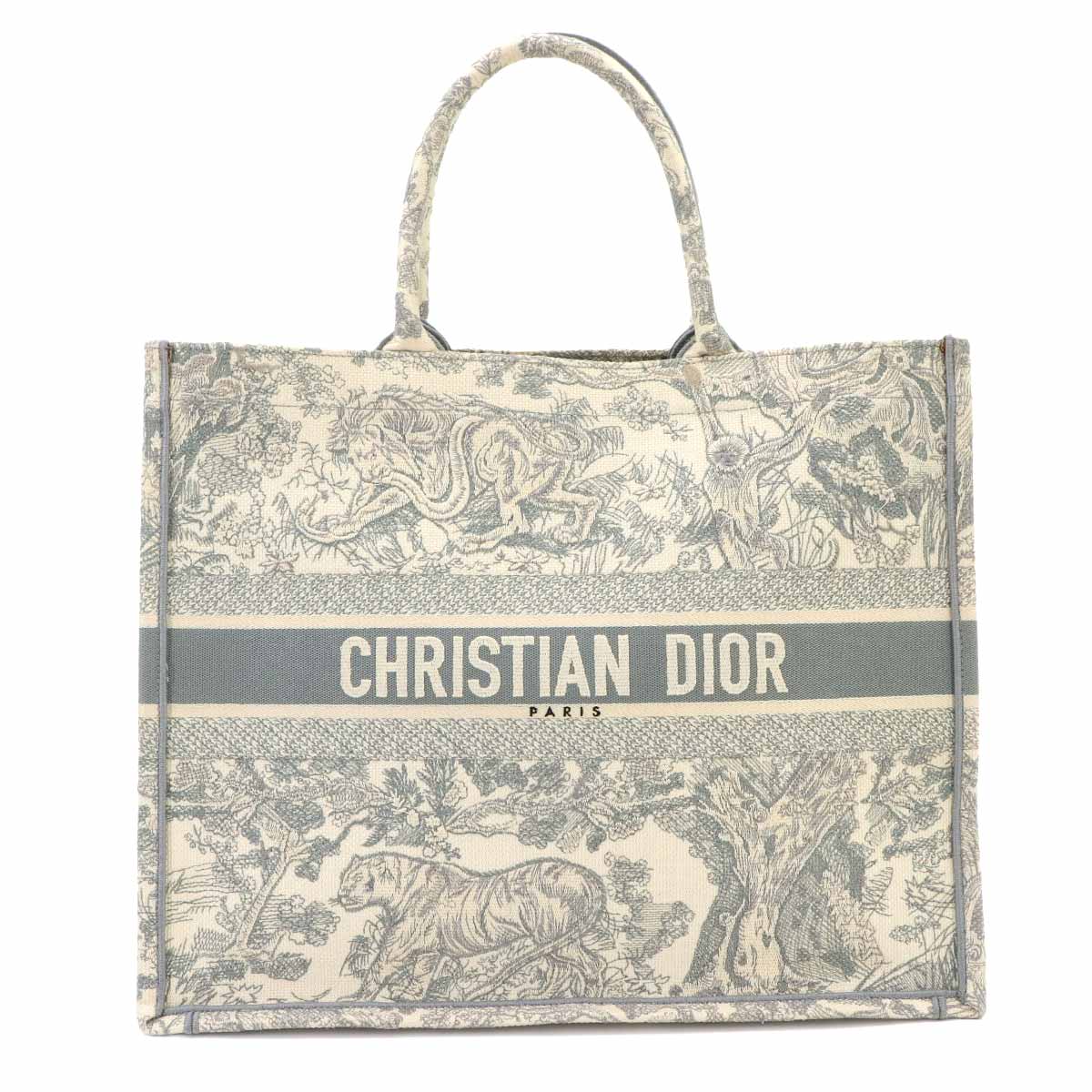 Toile De Jouy Book Tote Large Bag Canvas Gray M1286ZTDT