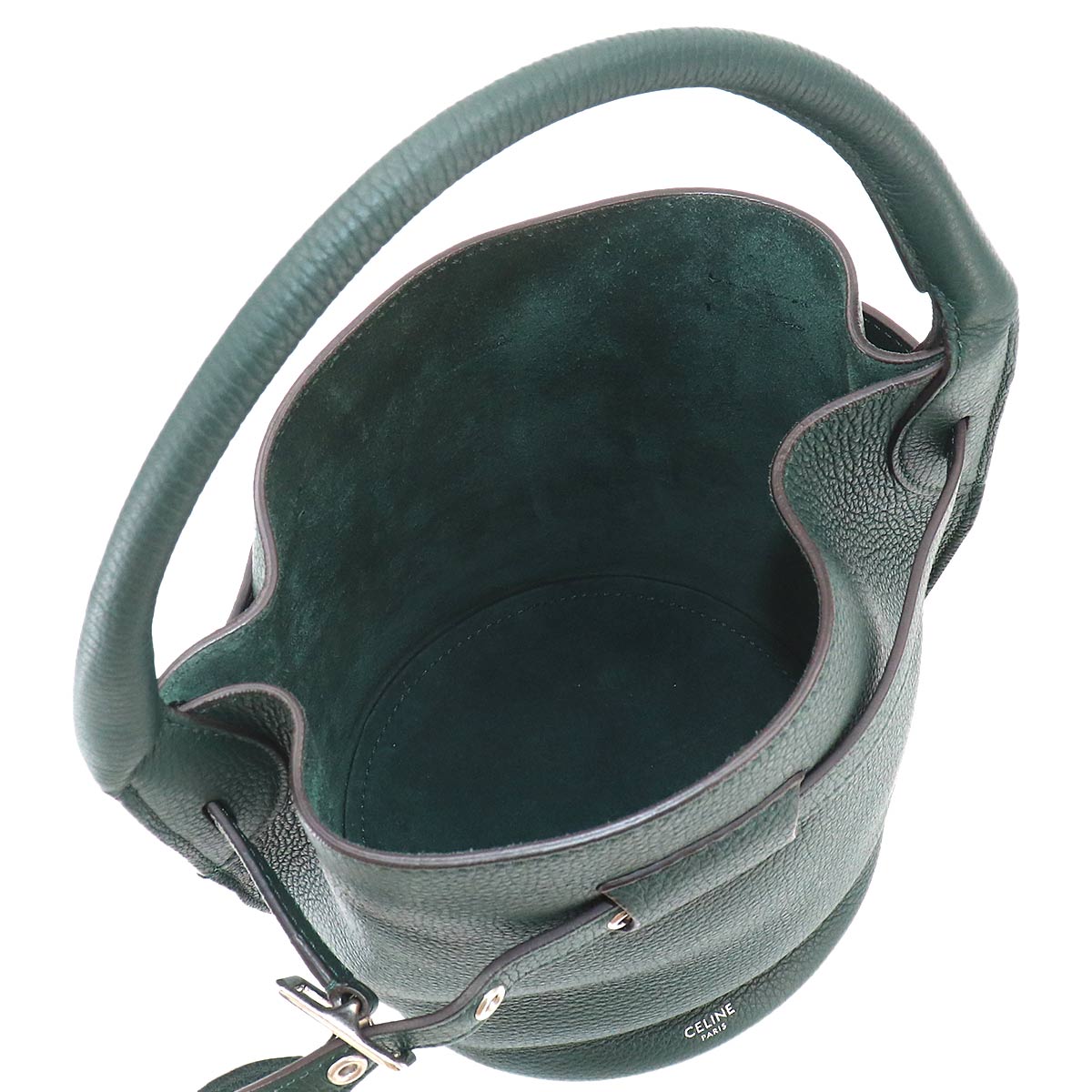 Big Bag Bucket Nano Hand Shoulder Bag Leather Green 187243