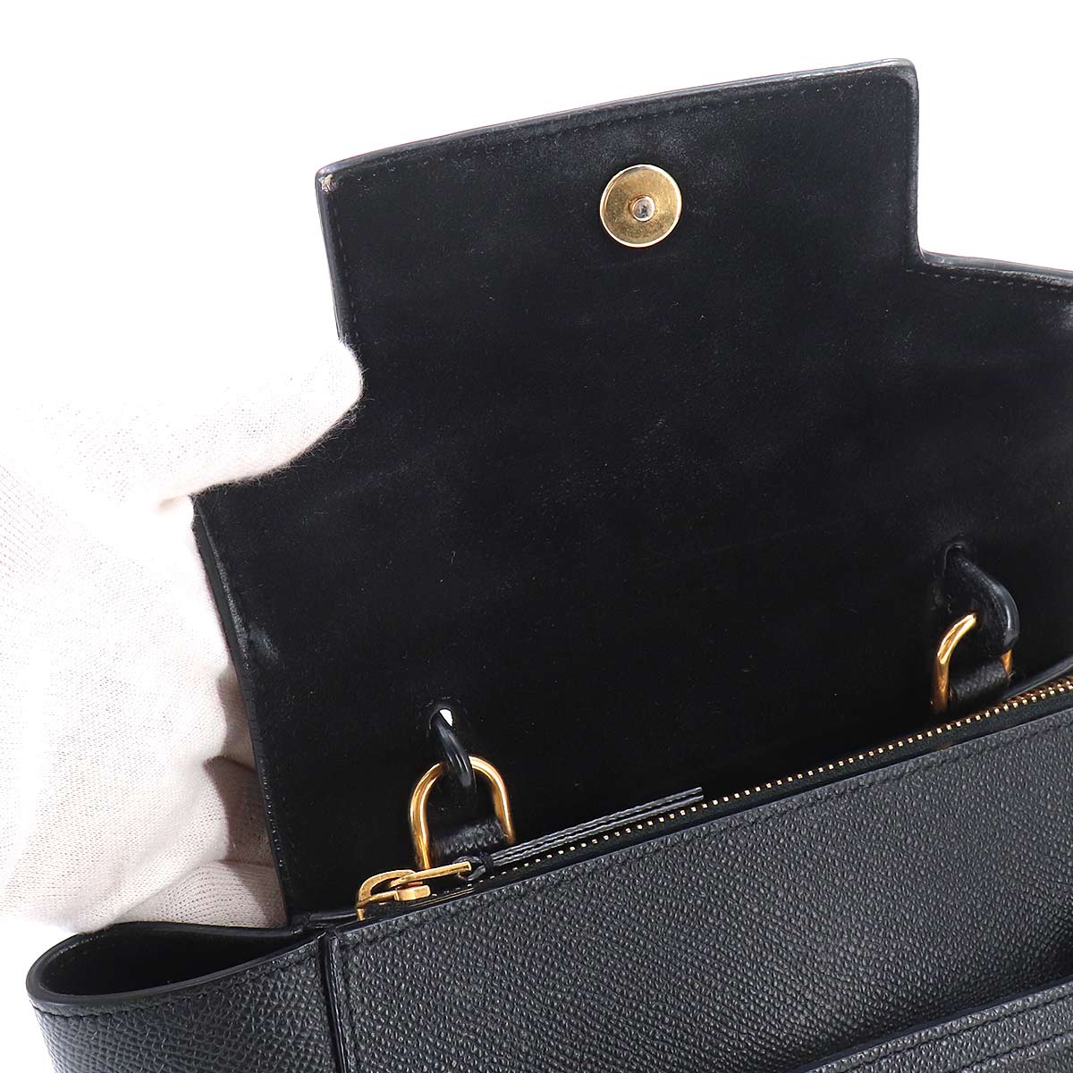 Belt Bag Nano Hand Shoulder Bag Leather Black 189003