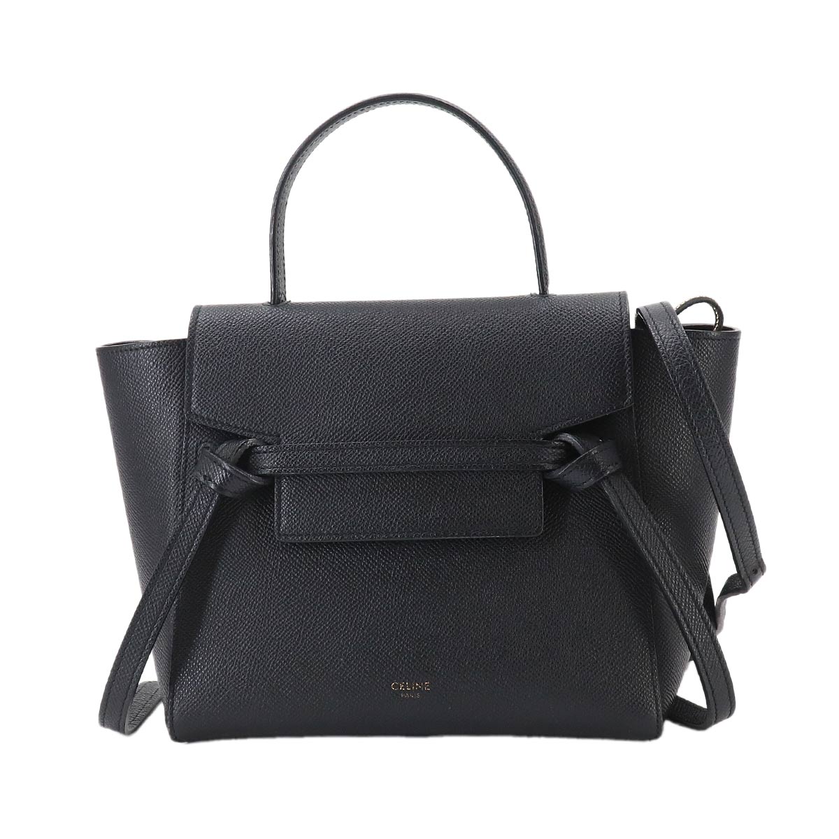 Belt Bag Nano Hand Shoulder Bag Leather Black 189003