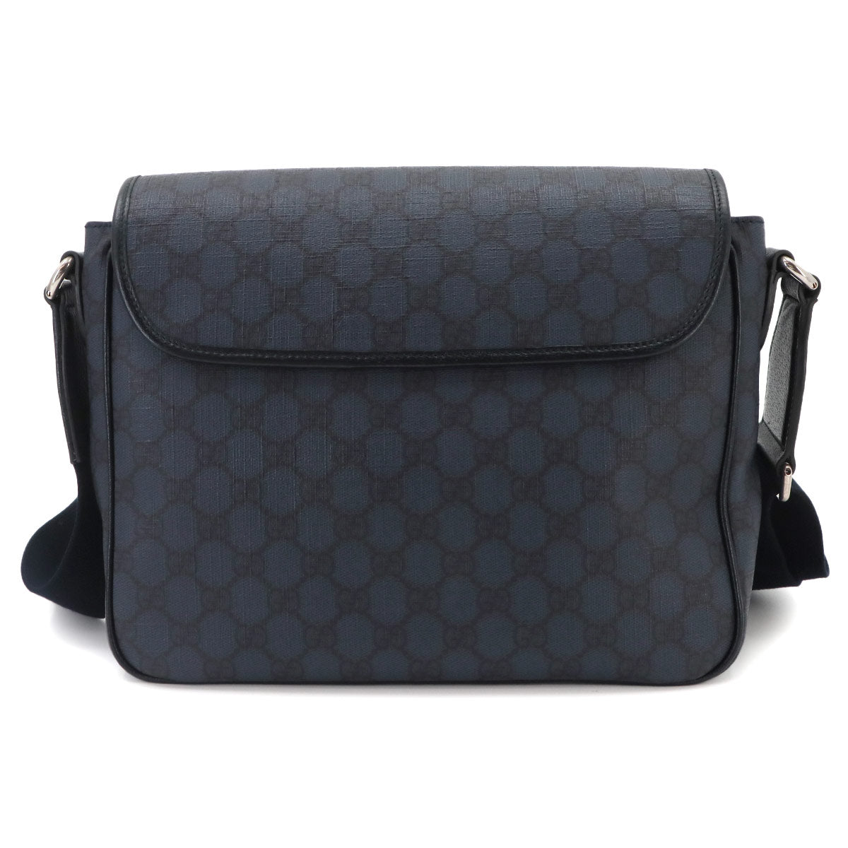 GG Supreme Messenger Shoulder Bag Leather Navy 761741 Purse