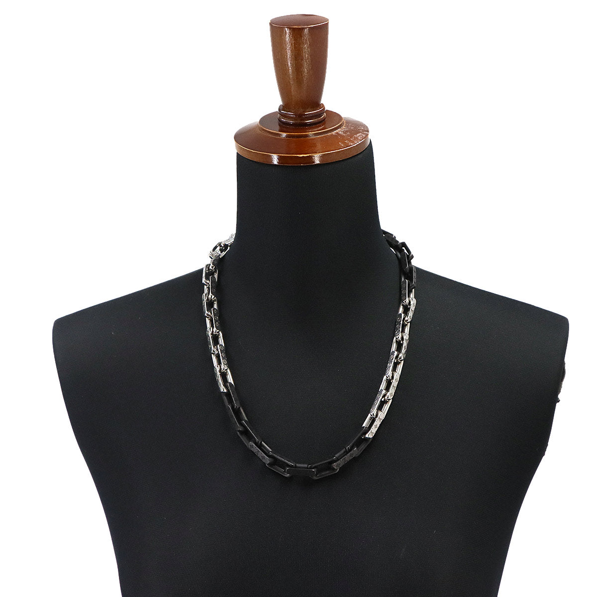 Monogram Chain Necklace Silver Black M00677 Accessory