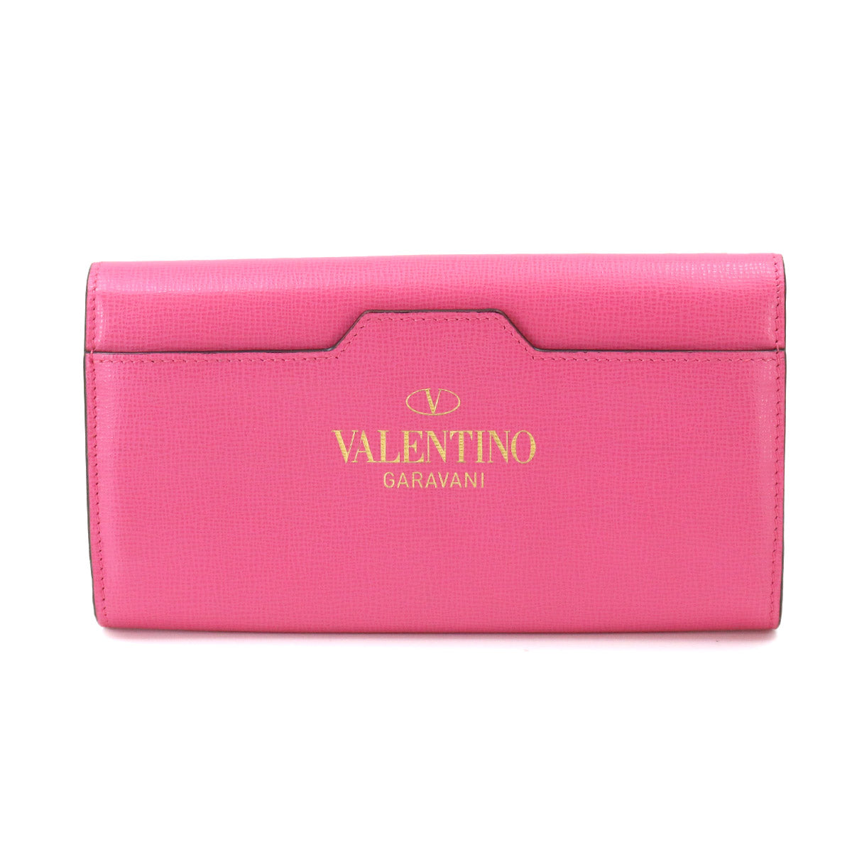 Rock Studs Long Wallet Leather Pink Red