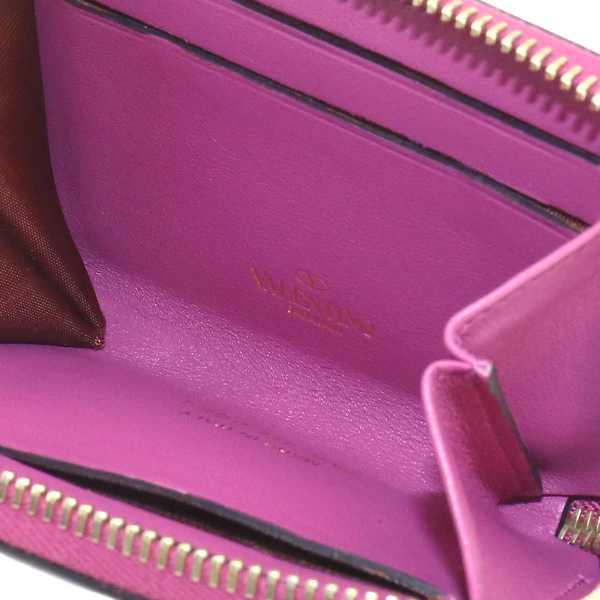 Rock Studs Coin Case Purse Wallet Leather Purple
