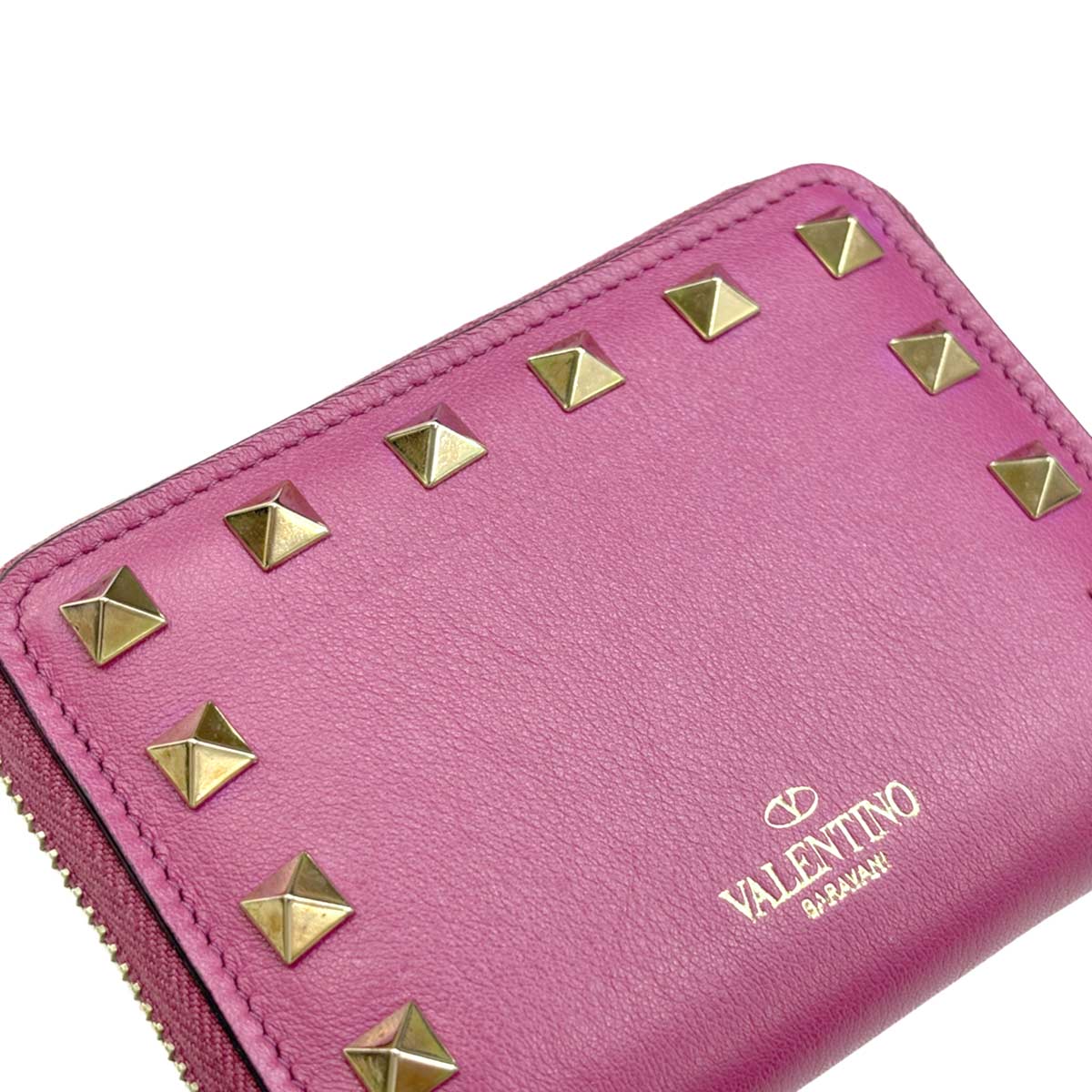 Rock Studs Coin Case Purse Wallet Leather Purple