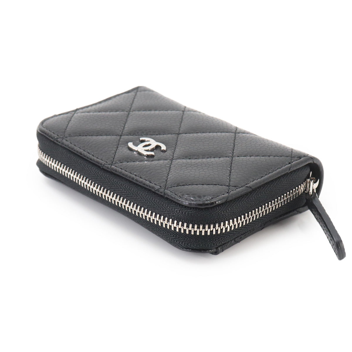 Matelasse Coin Case Purse Leather Black AP0216 Purse
