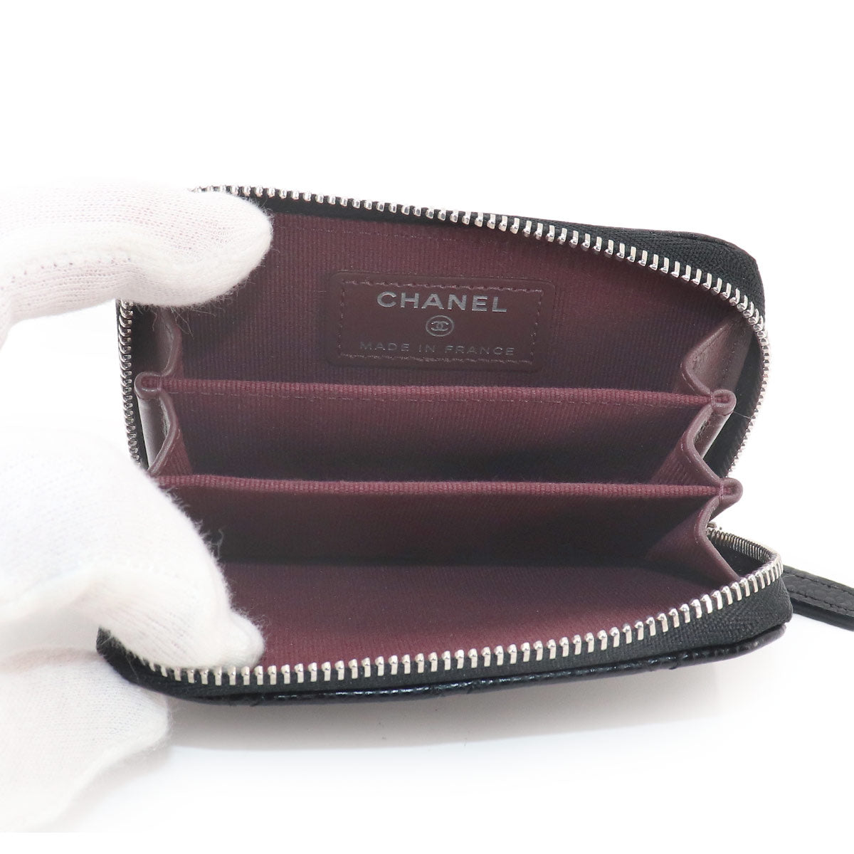 Matelasse Coin Case Purse Leather Black AP0216 Purse