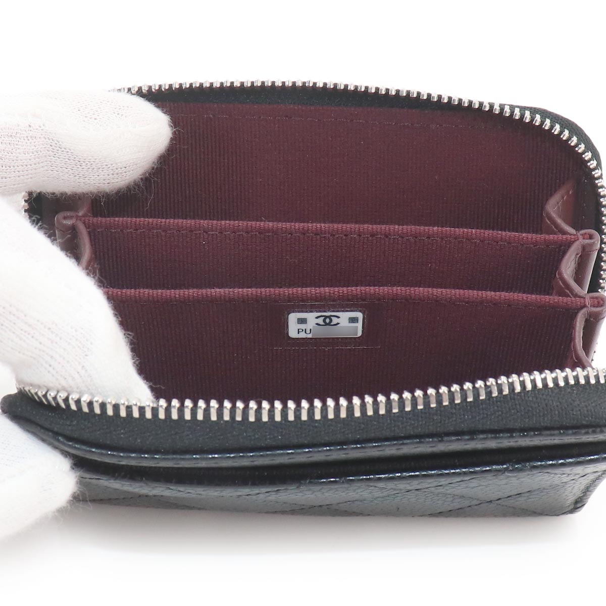 Matelasse Coin Case Purse Leather Black AP0216 Purse