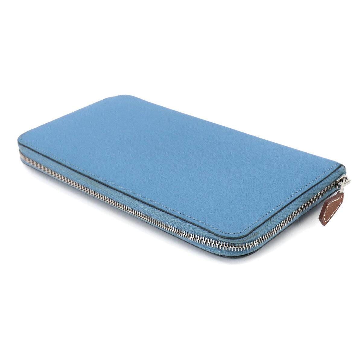 Azapp Long Silkin Wallet Veau Epsom Leather Blue Paradise