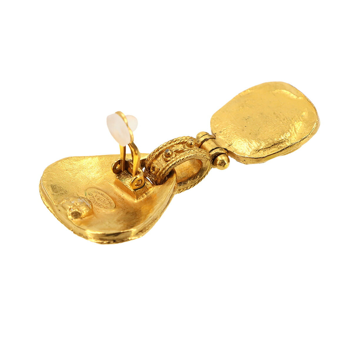 Gripoix Dangle Earrings Gold Bordeauxe Collar stone Vintage