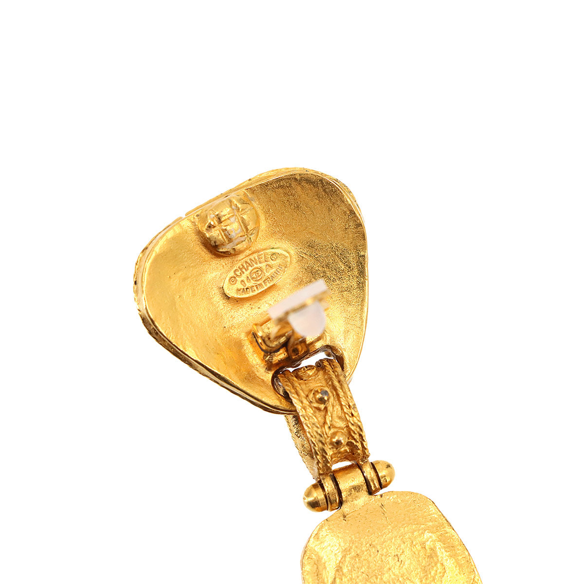 Gripoix Dangle Earrings Gold Bordeauxe Collar stone Vintage