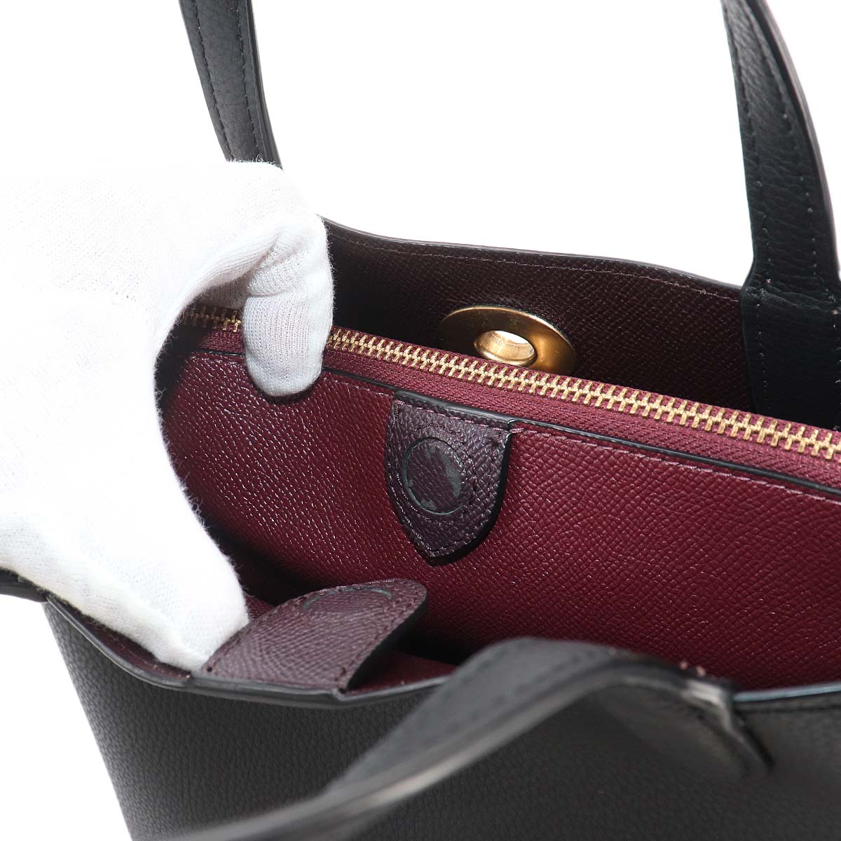 Willow Tote 24 2way Shoulder Bag Leather Black C8869 Purse