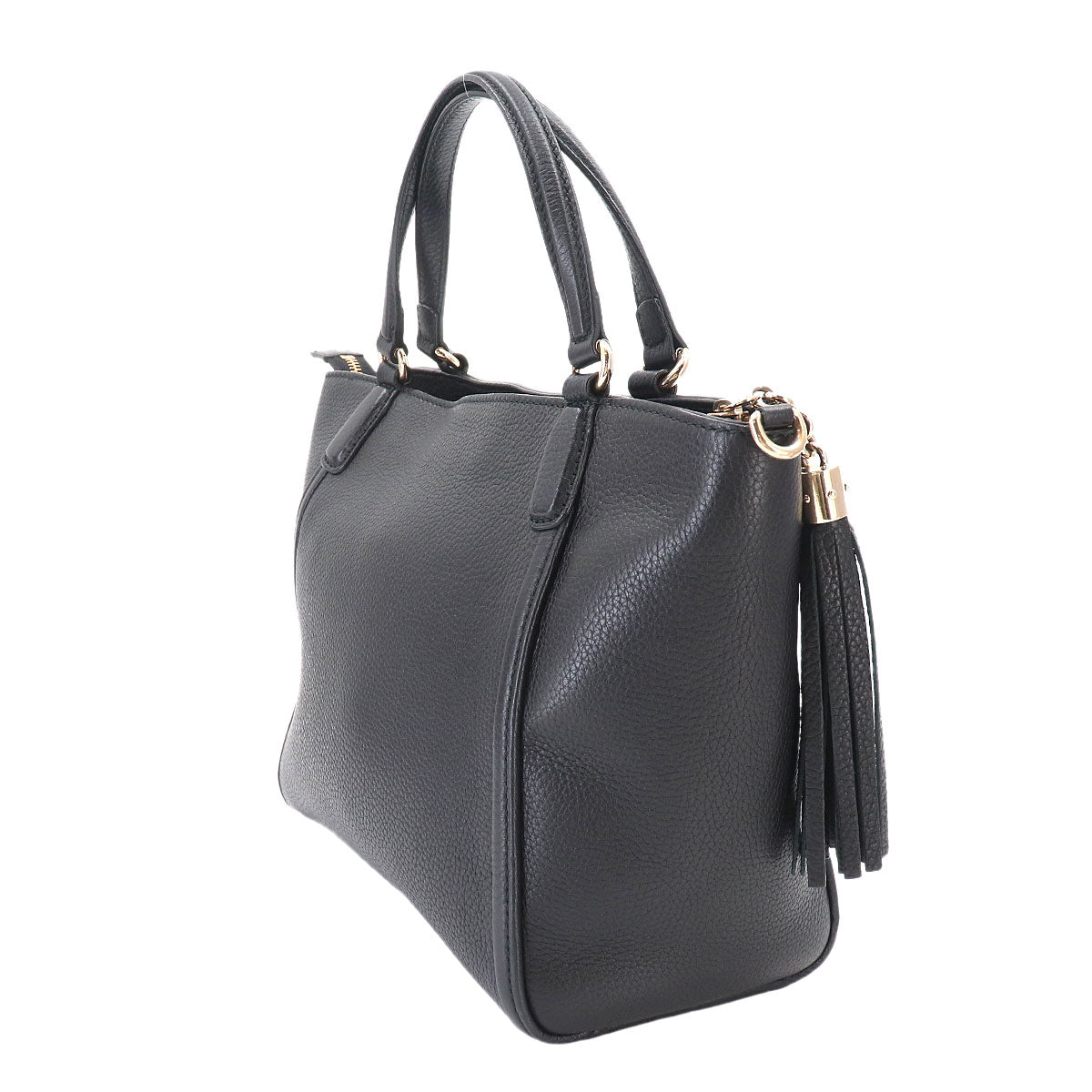 Soho Interlocking G Tote Shoulder Bag Leather Black 369176