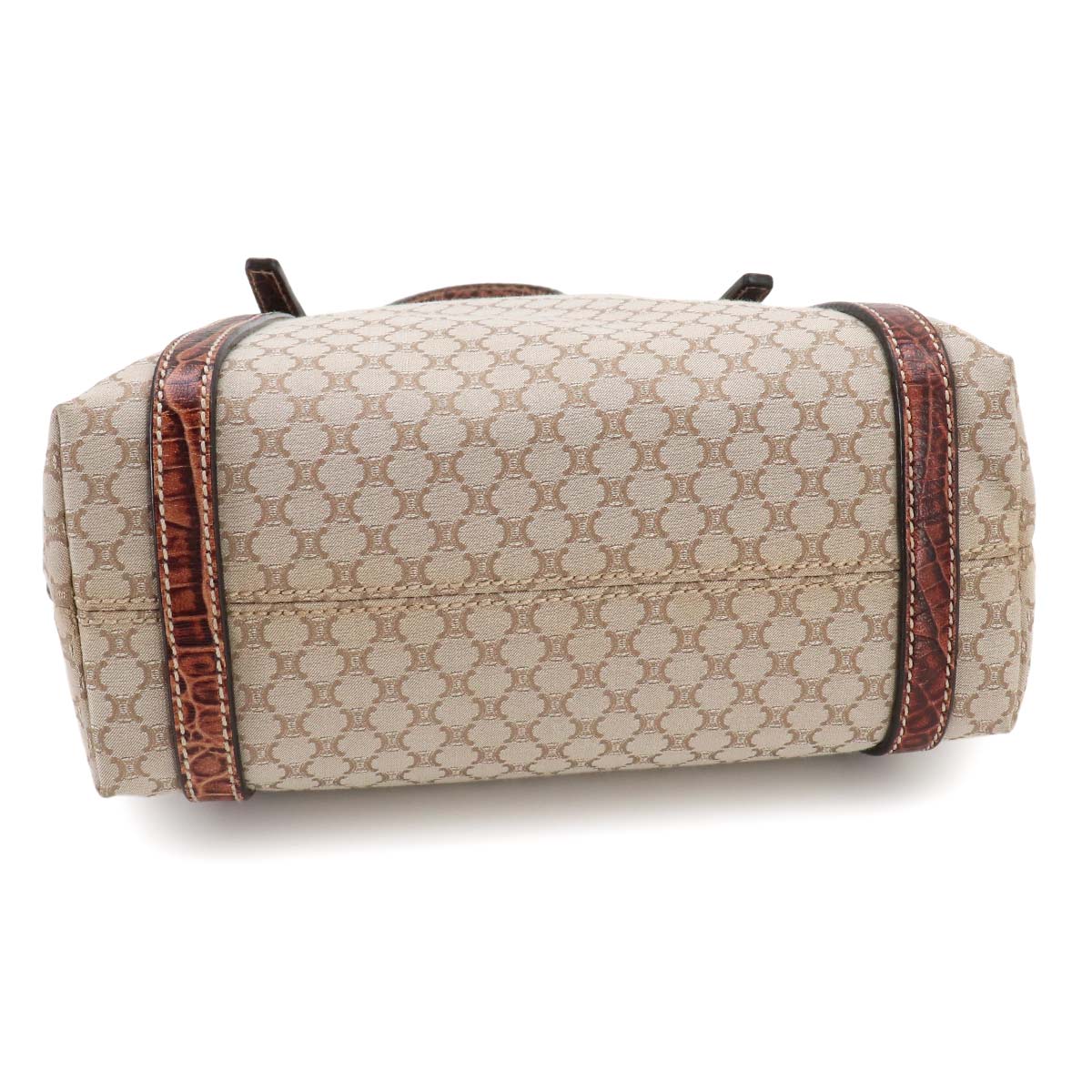 Macadam Tote Bag Canvas Leather Beige Brown Vintage