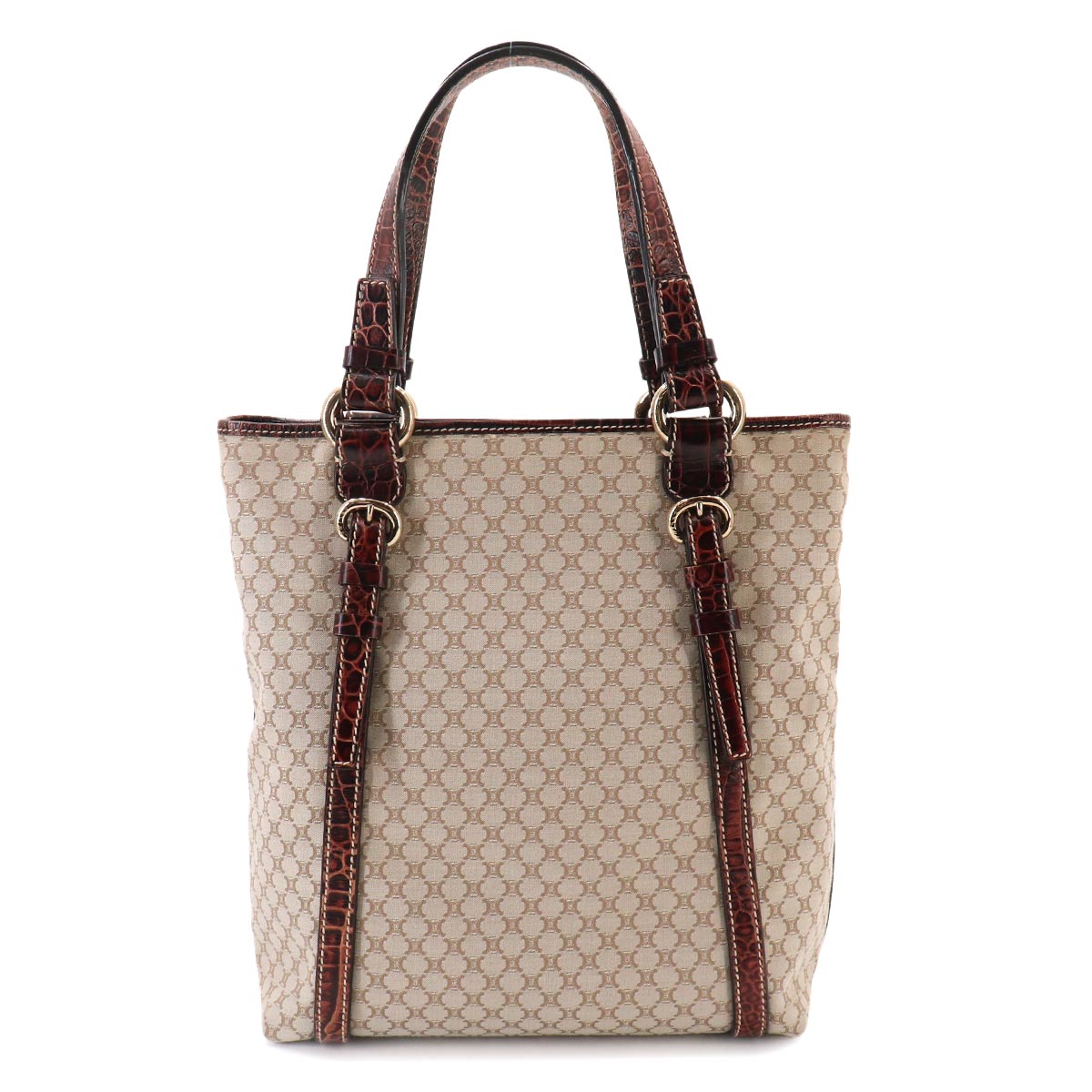 Macadam Tote Bag Canvas Leather Beige Brown Vintage
