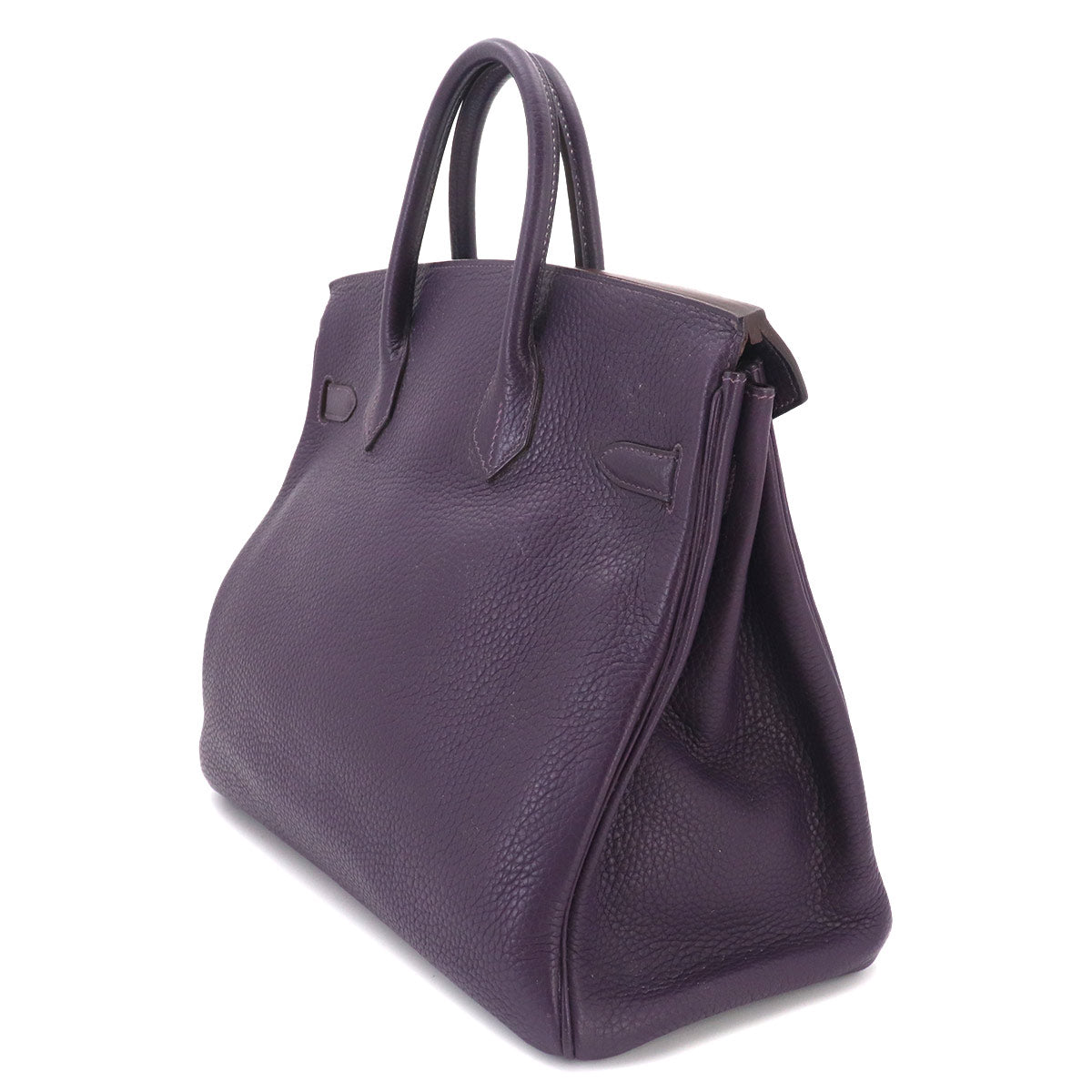 Haut a Courroies 32 Veau Togo Purple Hand Bag Vintage