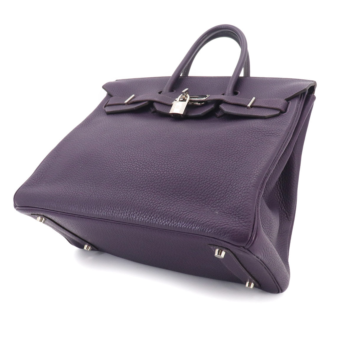 Haut a Courroies 32 Veau Togo Purple Hand Bag Vintage