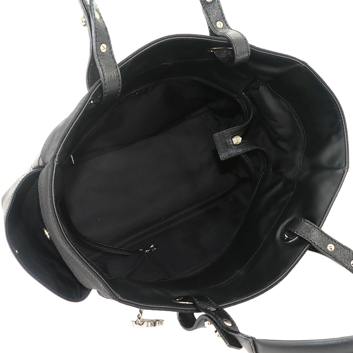 Paris Biarritz GM Tote Bag PVC Nylon Leather Black A34210 Purse