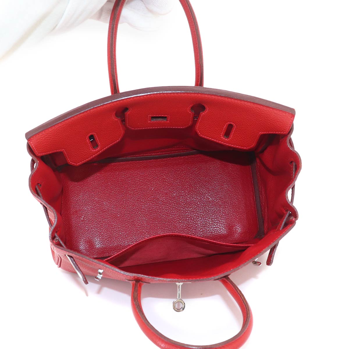 Birkin 25 Veau Togo Rouge vif Hand Bag Purse