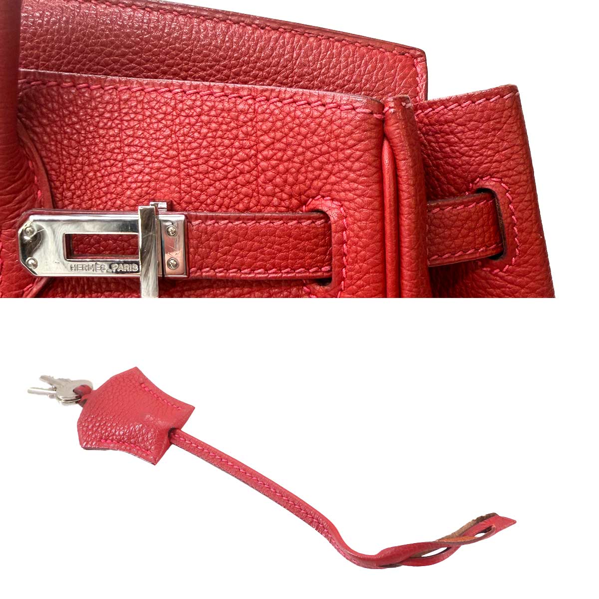 Birkin 25 Veau Togo Rouge vif Hand Bag Purse