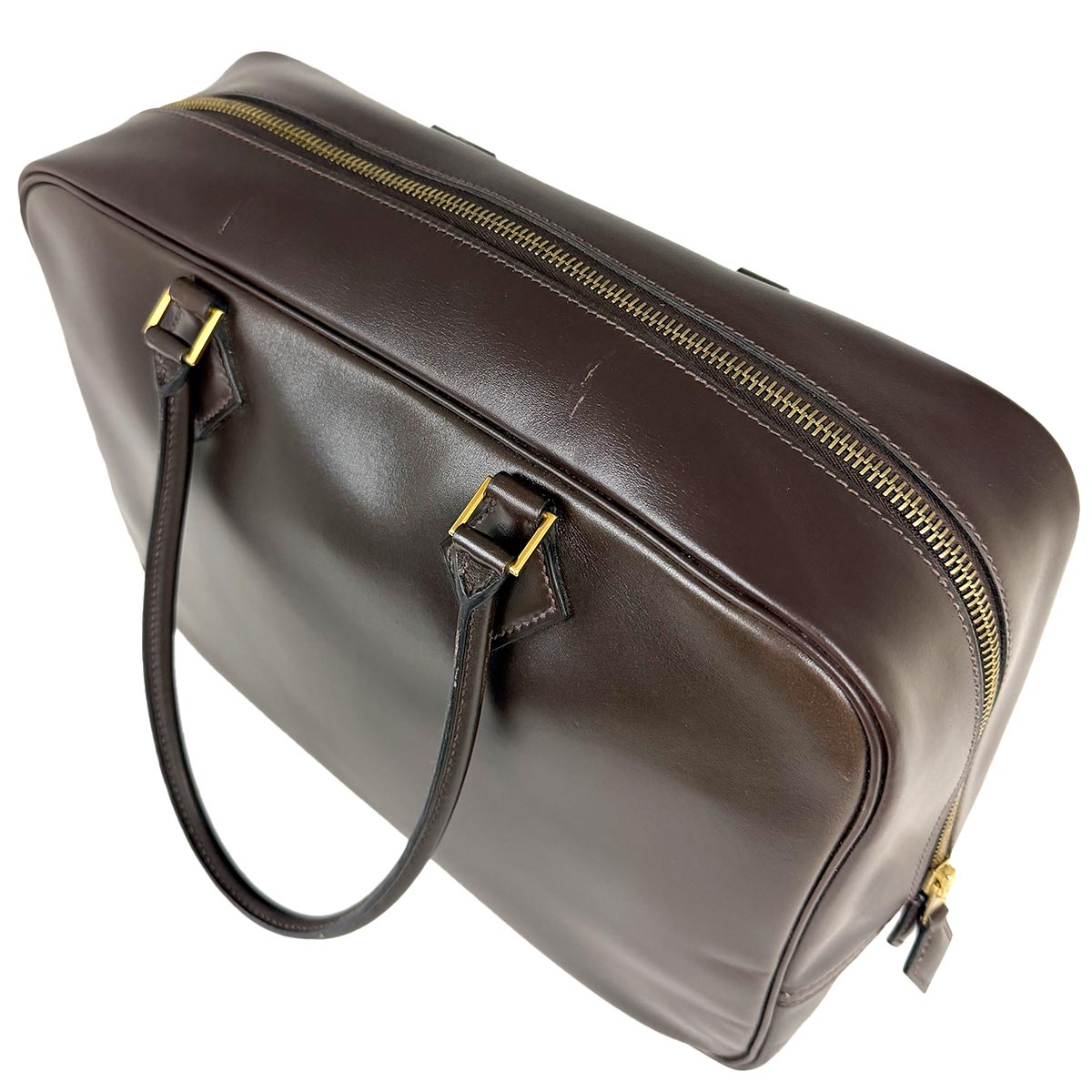 Plume 32 Hand Bag Box calf Ebene Brown Purse