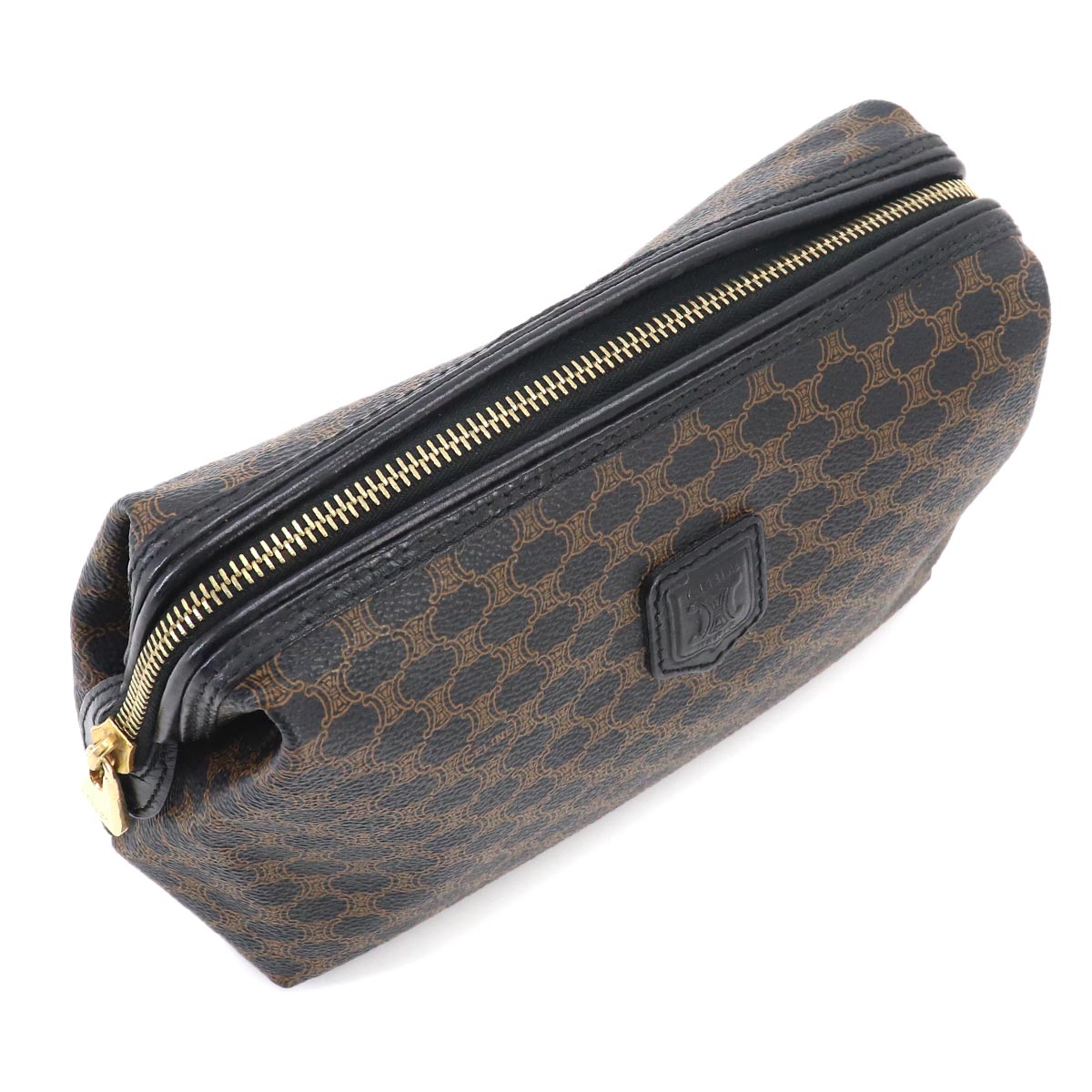 Macadam Pouch PVC Leather Black Vintage Purse