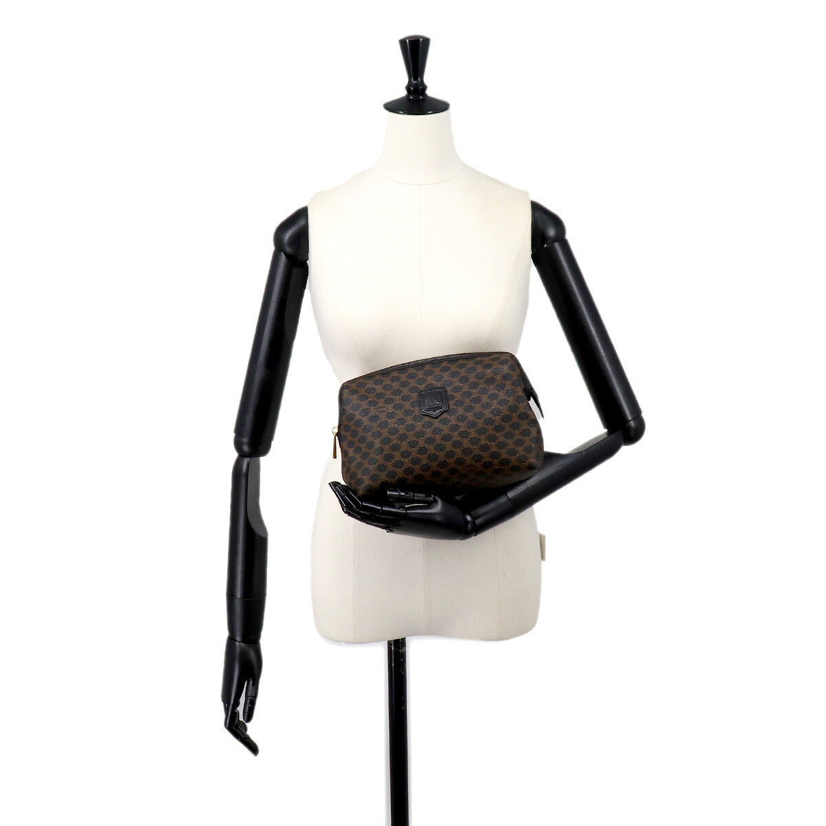 Macadam Pouch PVC Leather Black Vintage Purse