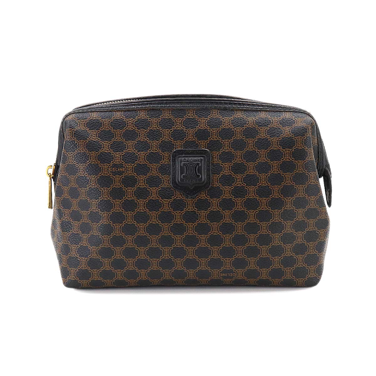 Macadam Pouch PVC Leather Black Vintage Purse