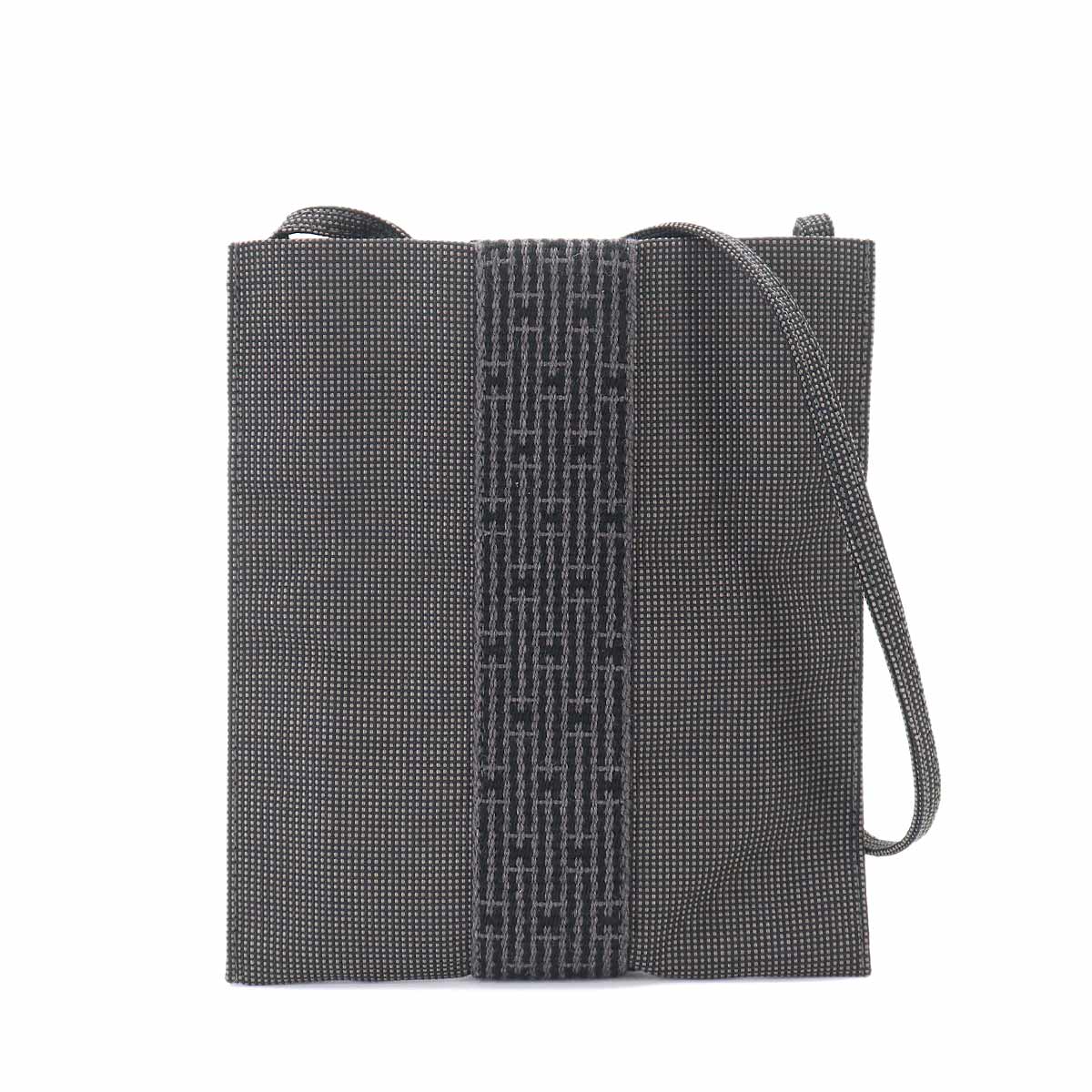 Herline Pochette Shoulder Bag Canvas Gray Purse