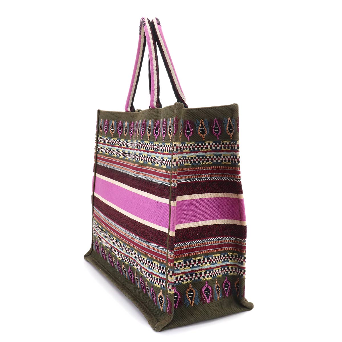 Book Tote Bag Large Canvas Botanical pattern Embroidery