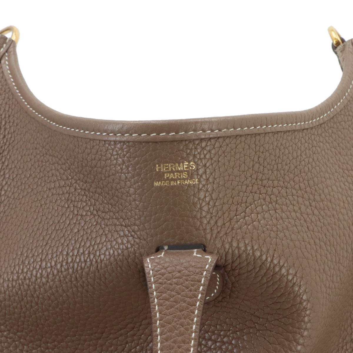 Everlyne 3 PM Shoulder Bag Taurillon Clemence Etoupe Purse