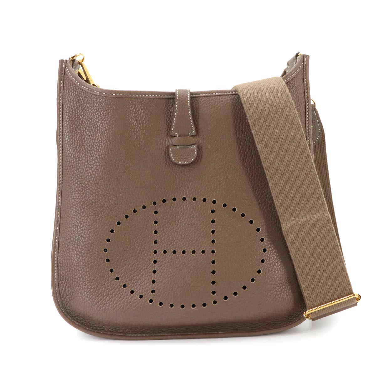 Everlyne 3 PM Shoulder Bag Taurillon Clemence Etoupe Purse