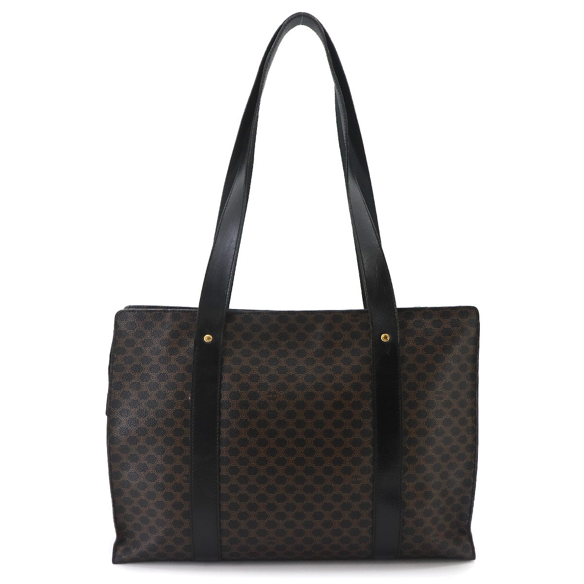 Macadam Tote Bag PVC Leather Black Brown Vintage Purse