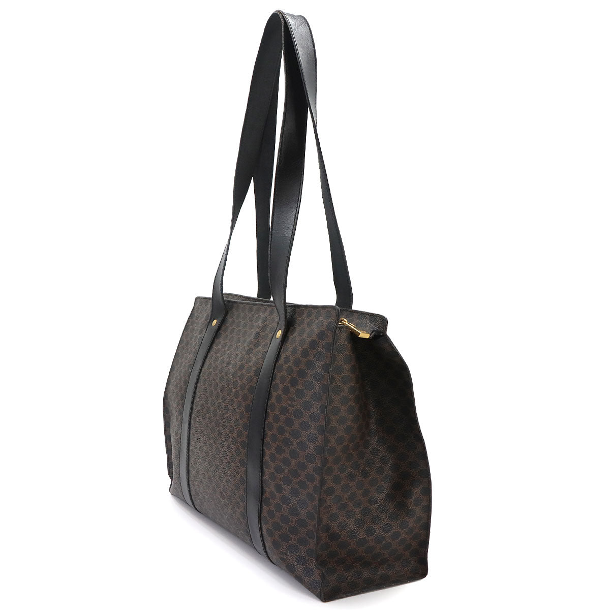 Macadam Tote Bag PVC Leather Black Brown Vintage Purse