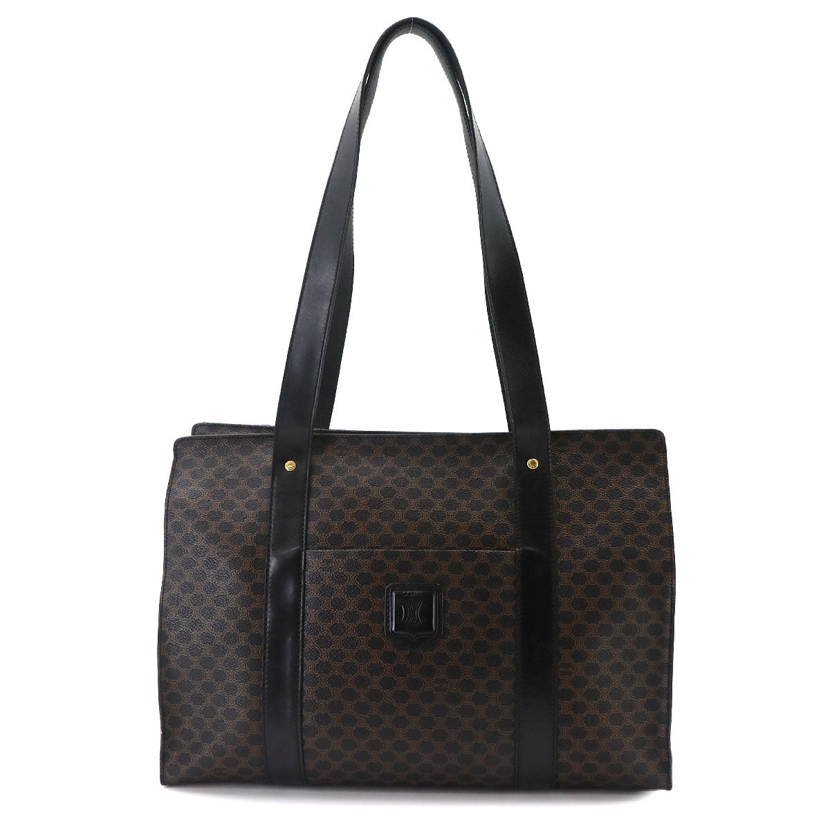 Macadam Tote Bag PVC Leather Black Brown Vintage Purse