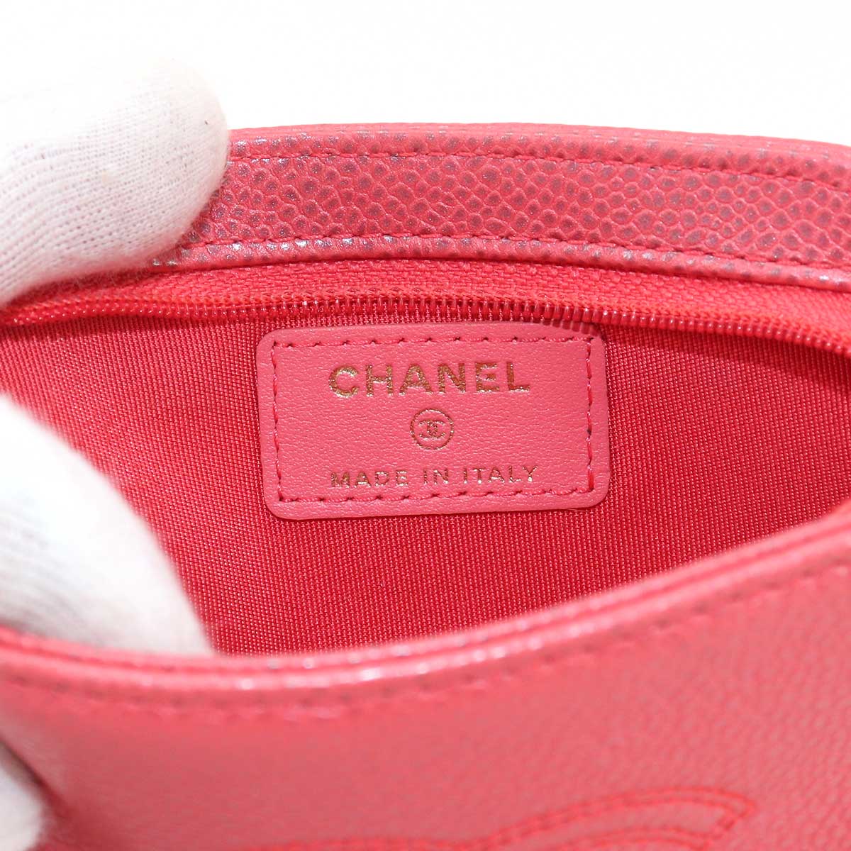 Pouch Leather Pink Purse Coco Mark