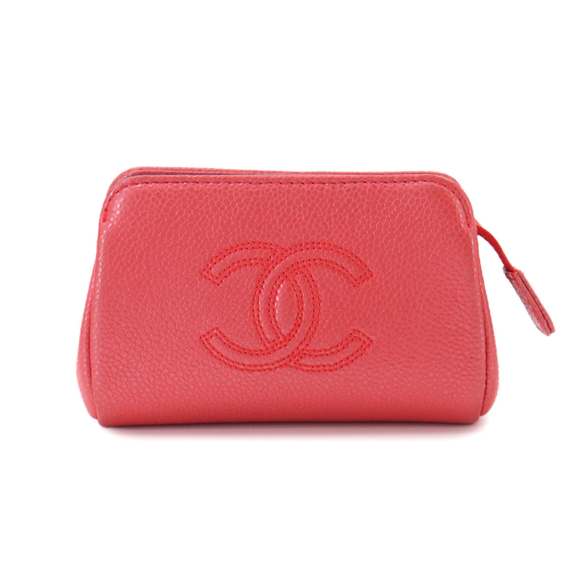 Pouch Leather Pink Purse Coco Mark