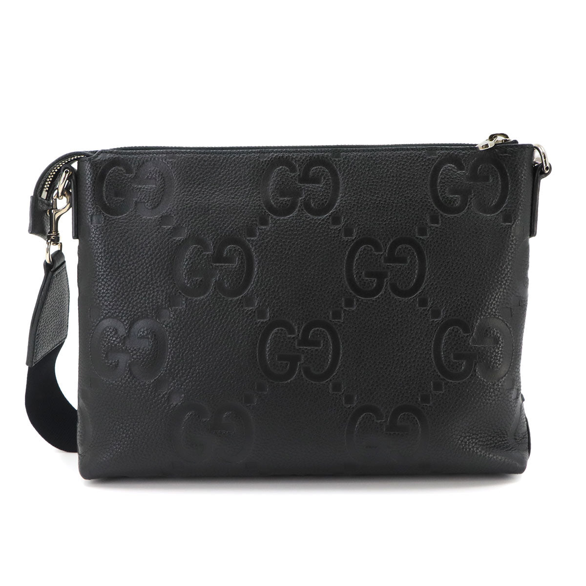 Jumbo GG Shoulder Bag Leather Black 696009 Purse