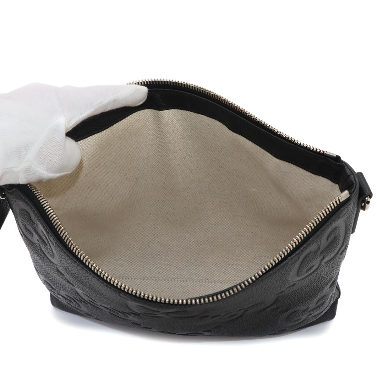 Jumbo GG Shoulder Bag Leather Black 696009 Purse