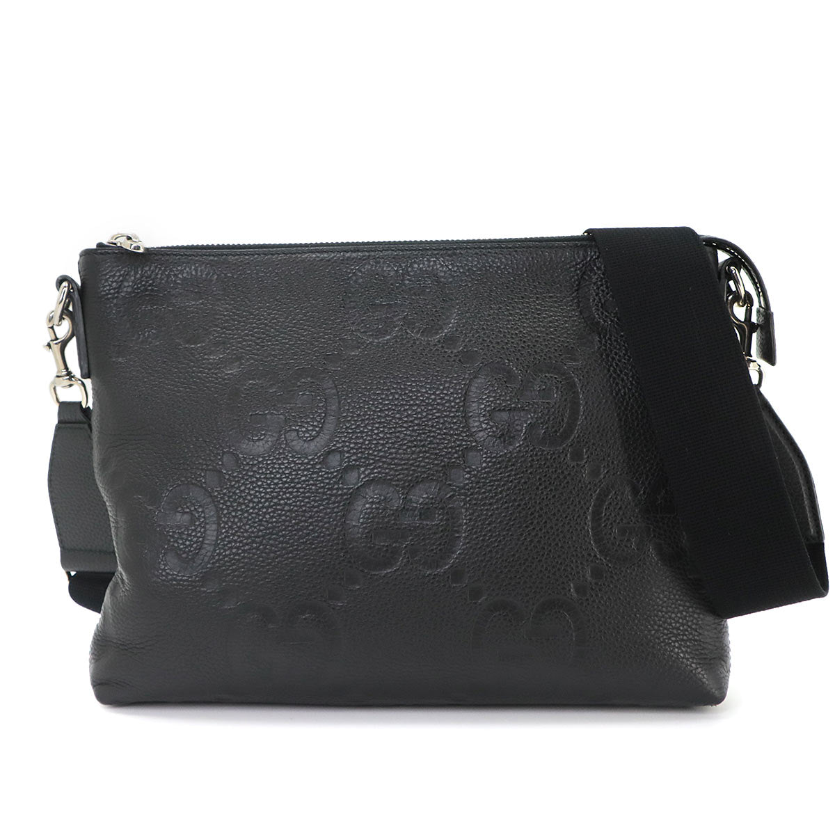 Jumbo GG Shoulder Bag Leather Black 696009 Purse