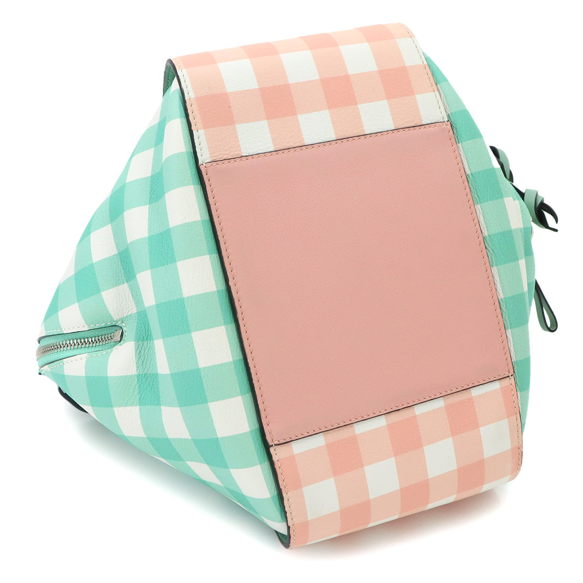 Hammock Small Gingham 2way Hand bag Bag Leather Pink Green