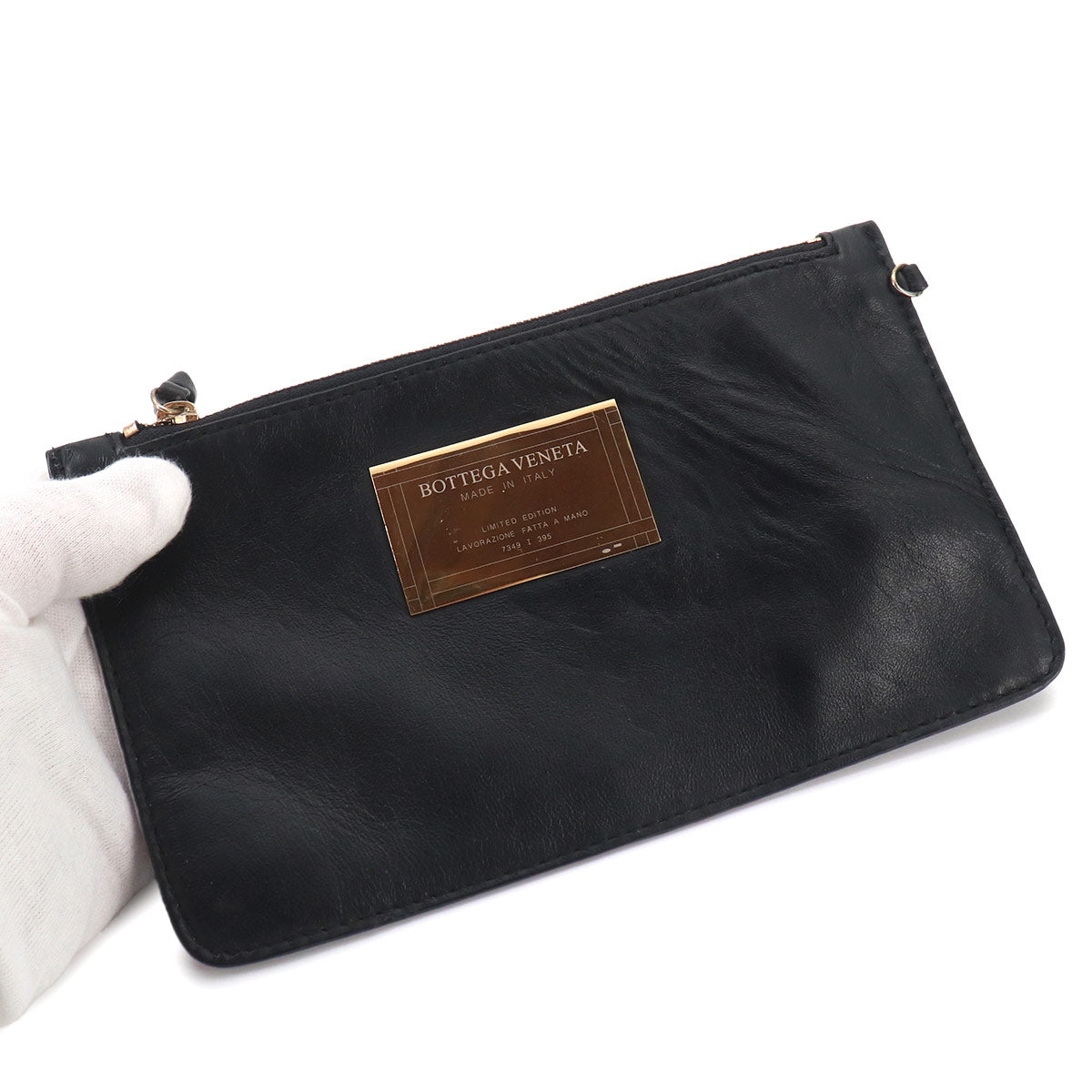 Intrecciato Cabas Tote Bag Leather Black Pouch Purse