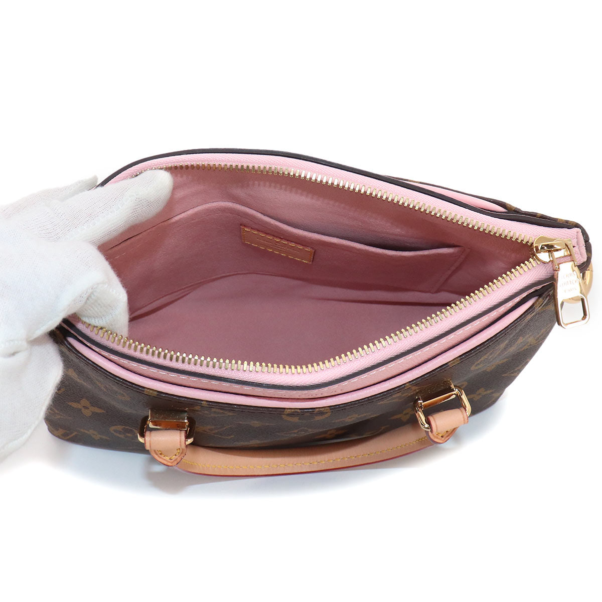 Monogram Palas BB Hand Shoulder Bag Rose Ballerine M40464